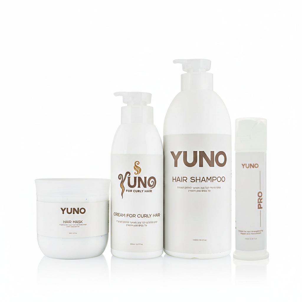 ערכת שיקום תלתלים YUNO שמפו מסכה קרם תלתלים וחלבון פרוטאין